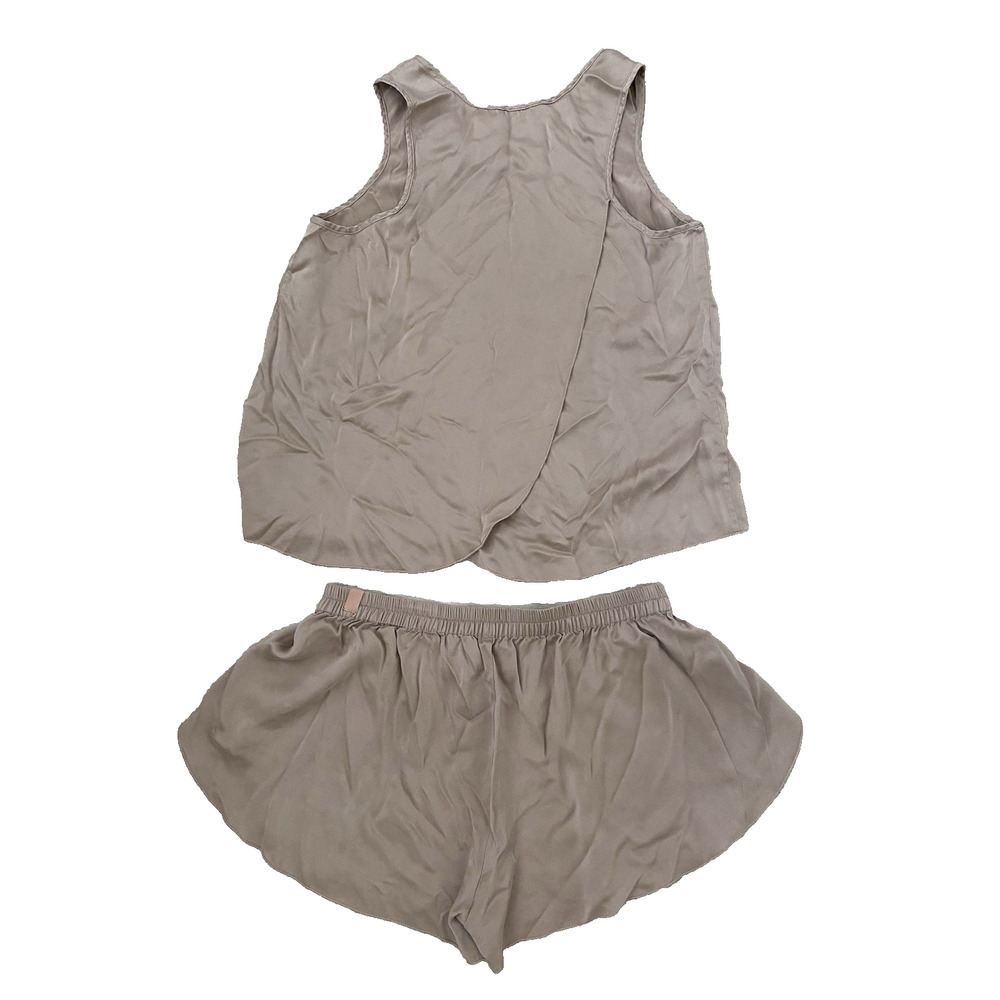 Lunya Washable Silk Tulip Back Pajama Set S Otium Tan Luxury Loungwear Comfy - Picture 6 of 16